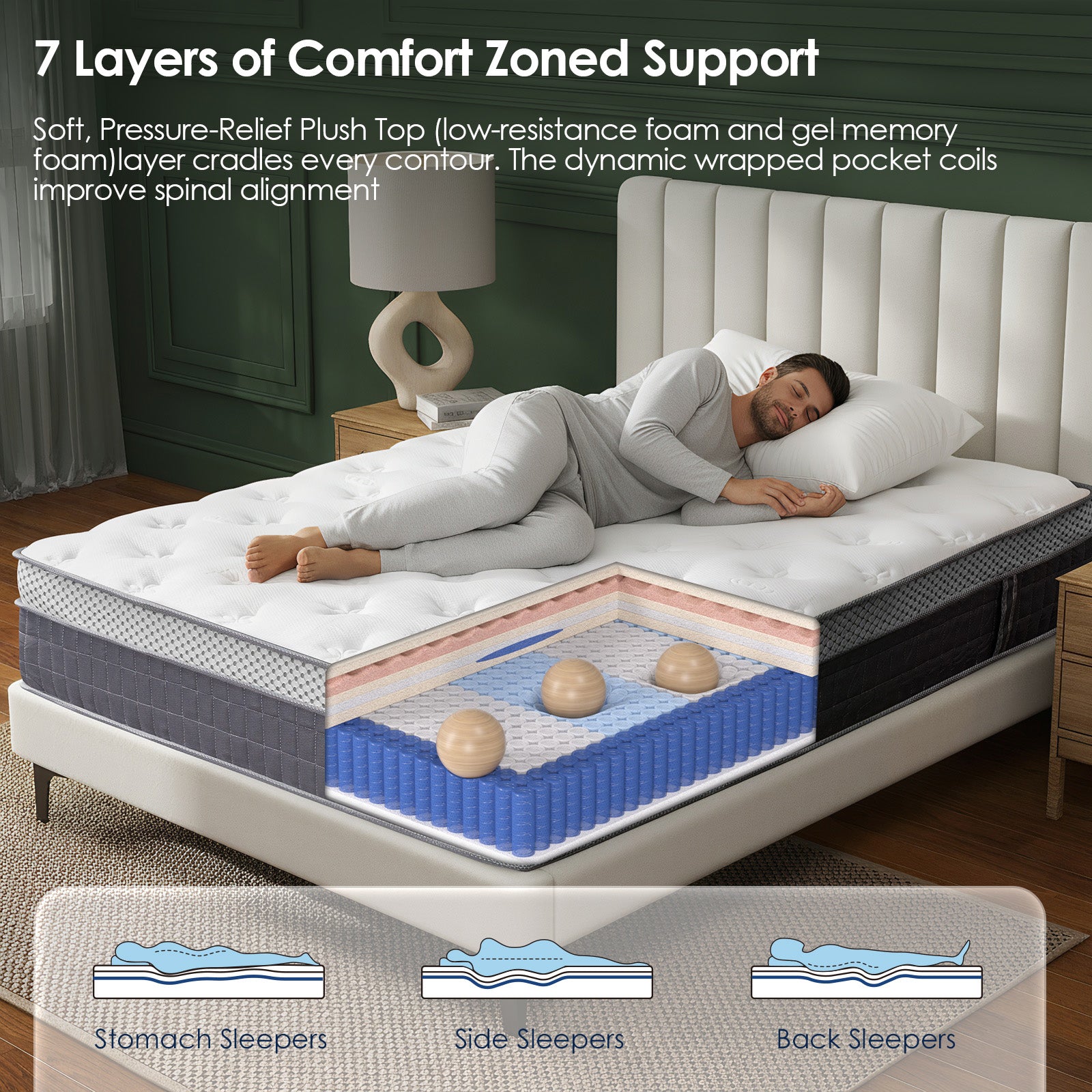 Queen Rose 10-Inch Hybrid Mattress – Cool Drift