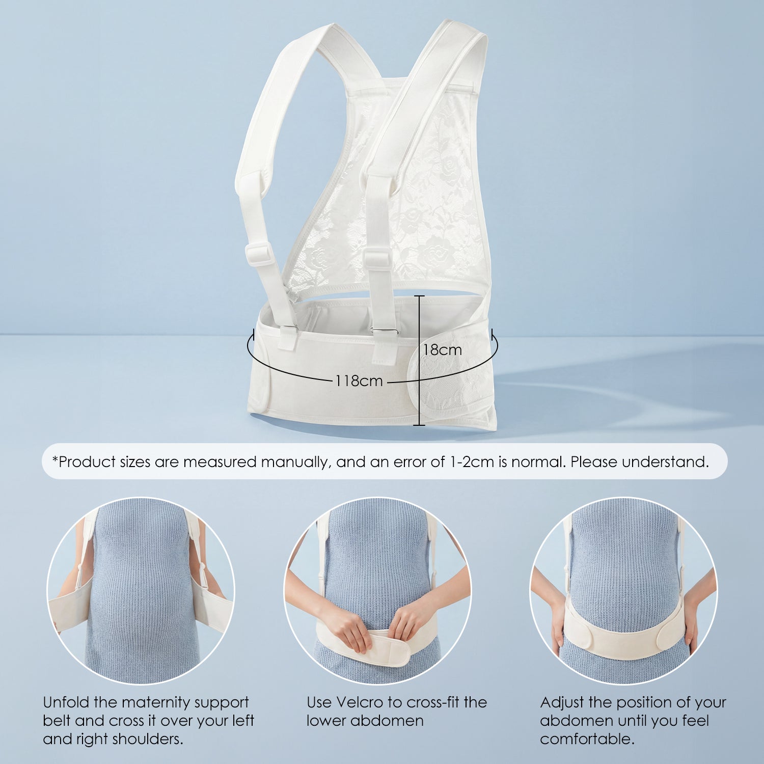 Pregnancy Belly Support Belt with Shoulder Straps